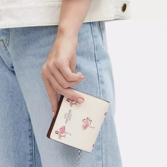 NWT Coach Snap Wallet With Flamingo Print - Picture 3 of 7